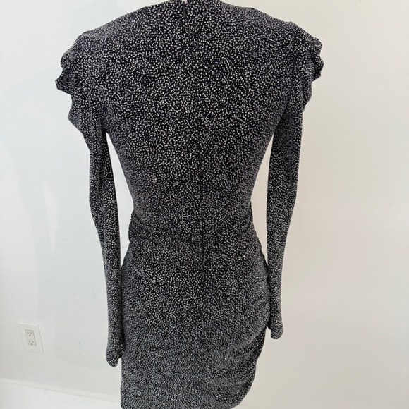 Jonathan Simkhai Black Glitter Jersey Deep V Neck Mini Dress Evening Cocktail - Picture 5 of 7